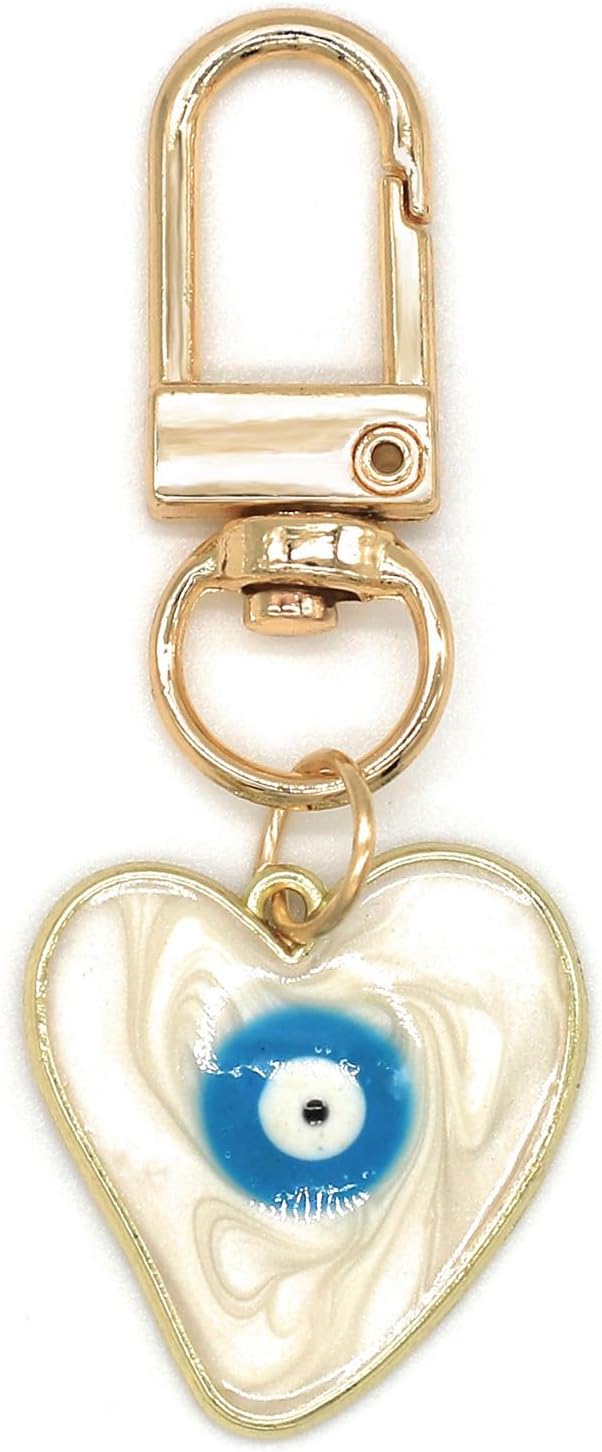 Men Accessories Evil Eye - 邪視除けキーホルダー、スウェットハートキーホルダー、女性男性用保護チャーム、車のキーリング、バッグ、財布アクセサリー