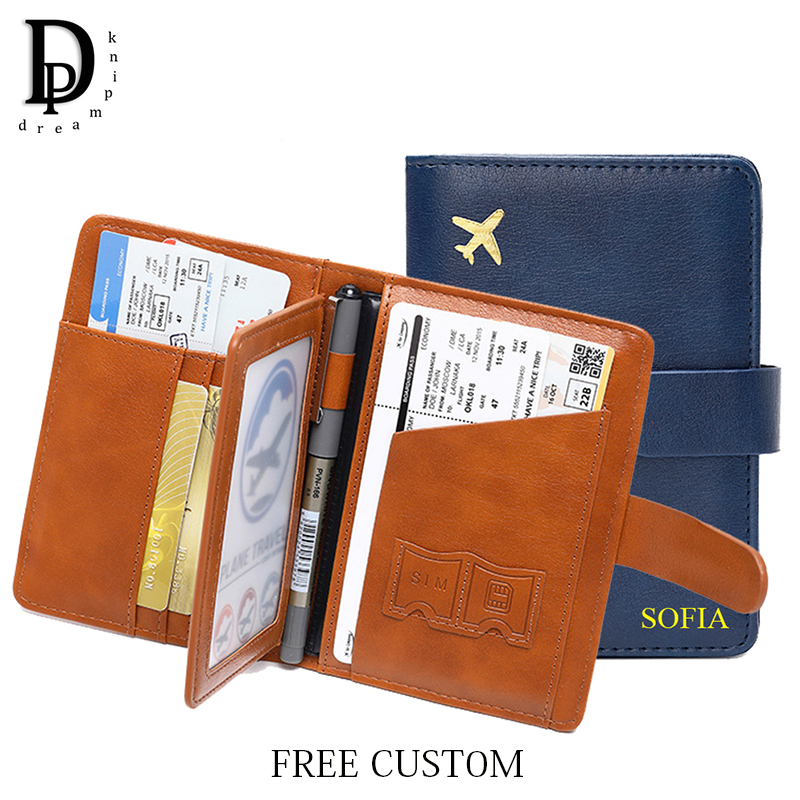 Men'S Accessories Travel Bag - カスタムレター旅行パスポート財布ファッション Pu レザー大容量カードバッグ男多機能出張パスポートホルダー