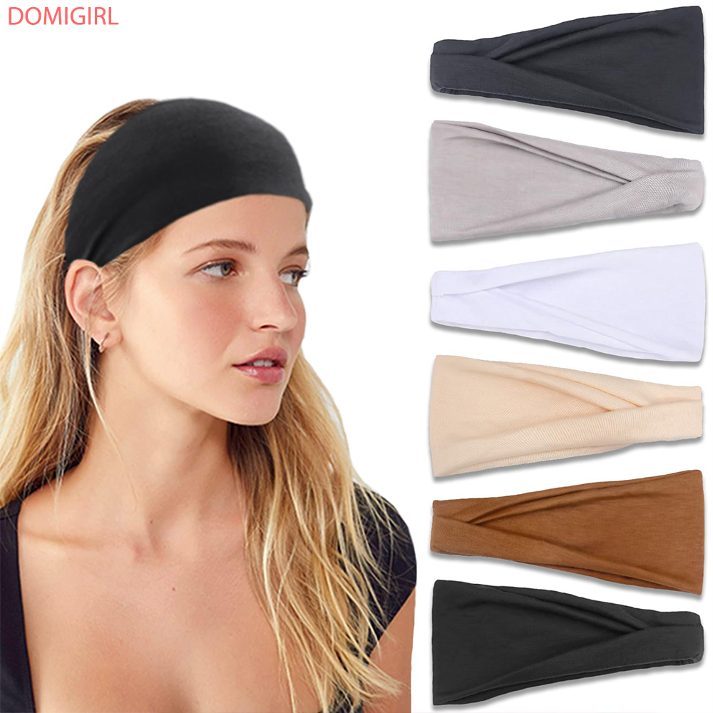 Men'S Yoga Accessories - 新しいソリッドカラーの弾性ヘアバンドヨガエクササイズ吸汗ヘッドバンド綿ヘアフープ女性男性スポーツヘアアクセサリー