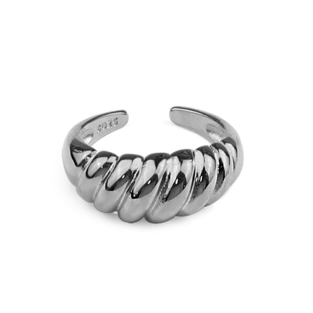 Men'S Minimalist Accessories - 925 スターリングシルバーツイストクロワッサンリング女性男性用ミニマリスト分厚い幾何学模様ヴィンテージジュエリーギフトドロップシッピング