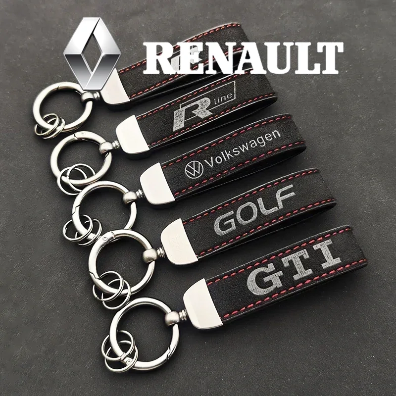 Men Accessories Logo - 2025年 女性 男性 スエードレザー ロゴ入り 高級車キーホルダー