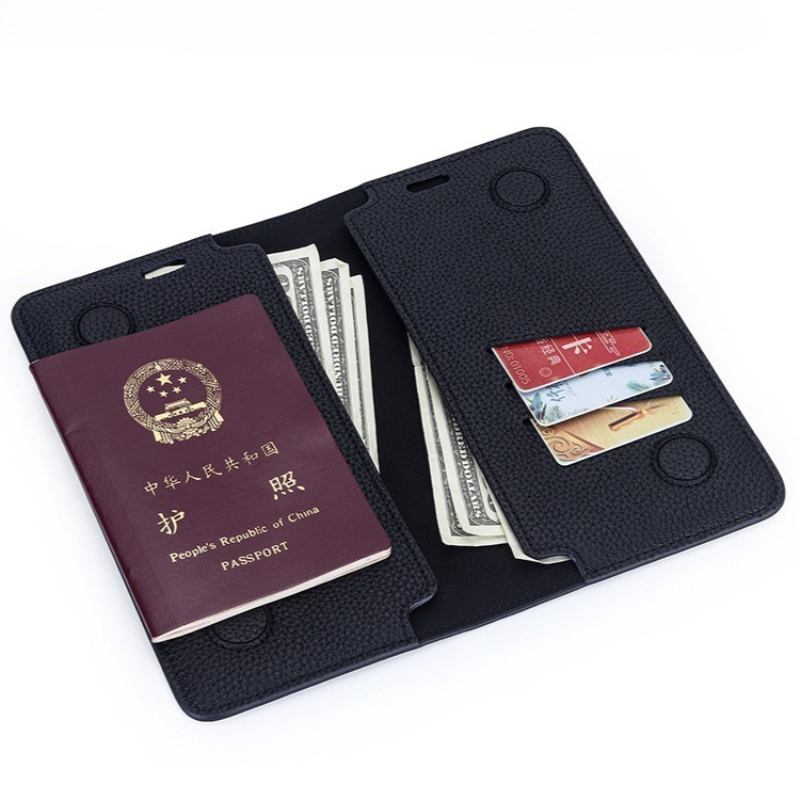 Men'S Minimalist Accessories - スリムでミニマルなパスポートウォレット、本革パスポートホルダー、牛革トラベルウォレット（男女兼用）、マグネット開閉式