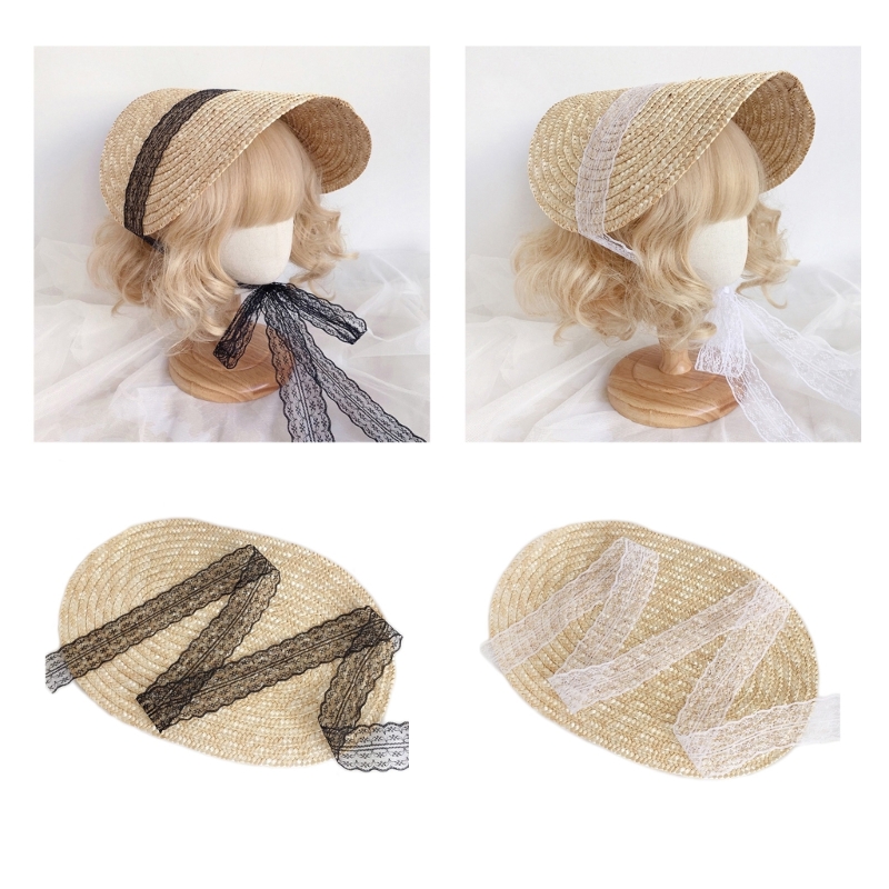Men'S Victorian Accessories - ティーンガールズ麦わら帽子サンキャップロリータスタイルビクトリア朝ボンネット大人女性ビーチキャップ