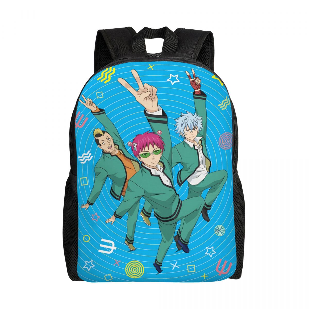 Men'S Accessories Travel Bag - パーソナライズされた S-Saikies K マンガかわいい旅行バックパック女性男性学校ラップトップブックバッグポスター大学生デイパックバッグ