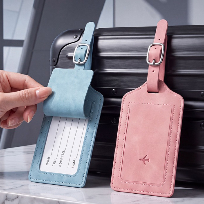 Men'S Accessories Travel Bag - 1個入りPUレザー製ラゲージタグ、男女兼用旅行アクセサリー、スーツケースタグ、ネームIDアドレスラベル、荷物用バッグタグ