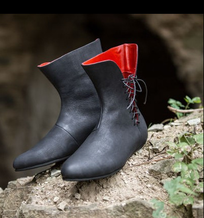 Men'S Victorian Accessories - メンズ中世革靴 中世アンクルブーツ ビクトリア朝ルネサンスPUブーツシューズ