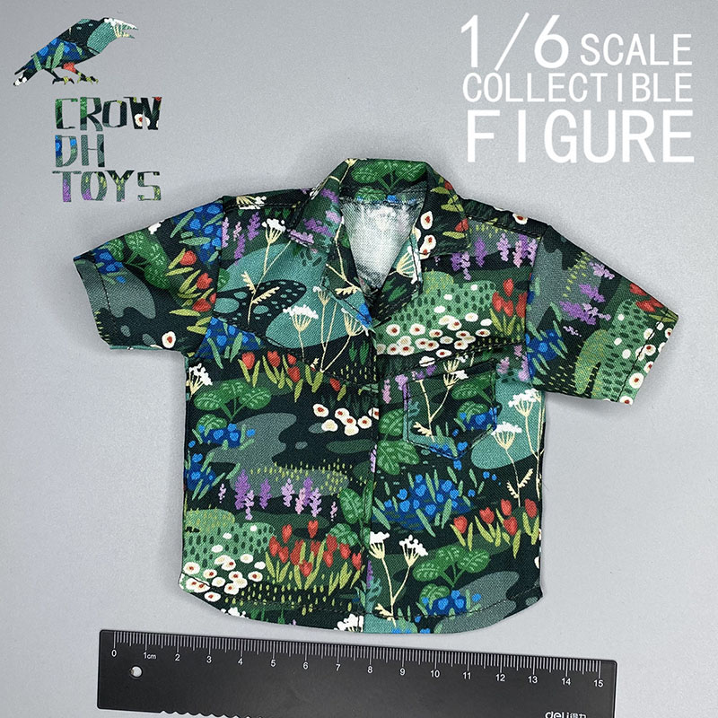 Men Accessories For Beach - 1/6 男性兵士 Tシャツ原宿ハワイアンビーチホリデーシャツ花柄シャツトップス 12 インチアクションフィギュアボディ用