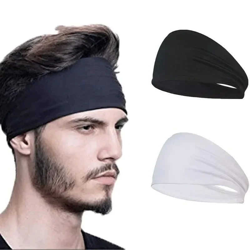 Men'S Yoga Accessories - 1/8PC スウェットバンド男性女性用弾性スポーツヘアバンドヘッドバンドヨガヘッドバンド帽子ヘッドラップスポーツトレーニングヘアアクセサリー