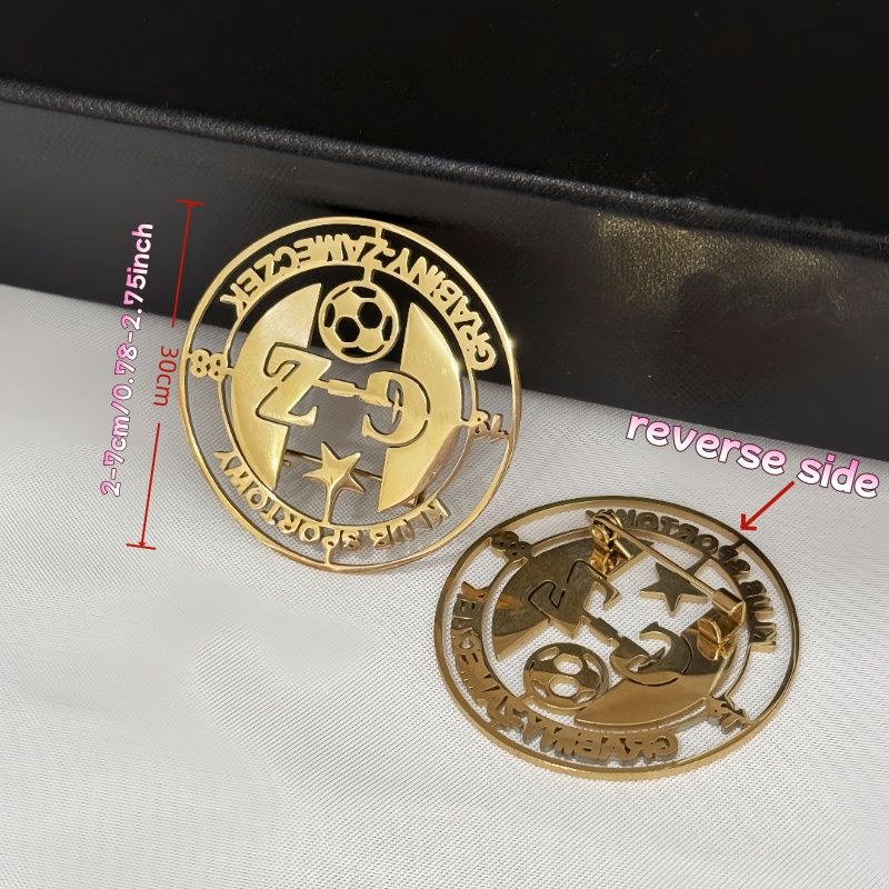 カスタムロゴブローチシンプルな創造性ステンレス鋼会社パターン - Men Accessories Logo のレビューと価格