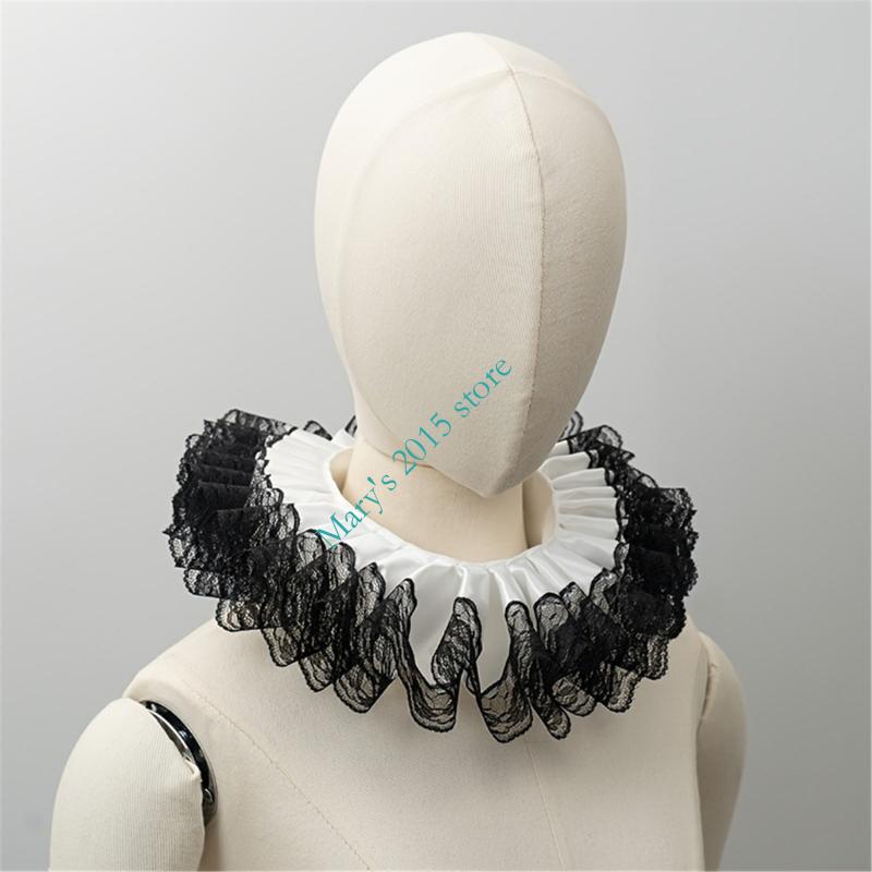 フリルネック衿 ブラウスやニット、ワンピースの重ね着に適した - Men'S Victorian Accessories のレビューと価格
