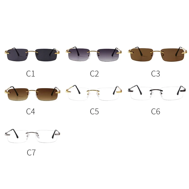 ZXIAC シンプルなリムレススクエアサングラス女性男性ファ - Men'S Vacation Accessories のレビューと価格