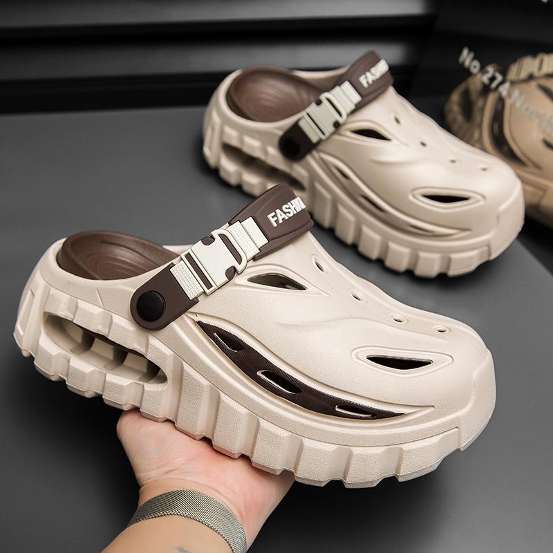 男女兼用の厚底クローズドトゥサンダル、排水・通気穴付き、夏の - Men Accessories For Beach のレビューと価格