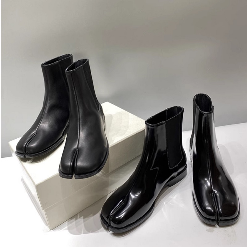 ニューファッション豚鼻ブーツフラットブーツ本革メンズカジュア - Men'S Accessories Leather のレビューと価格