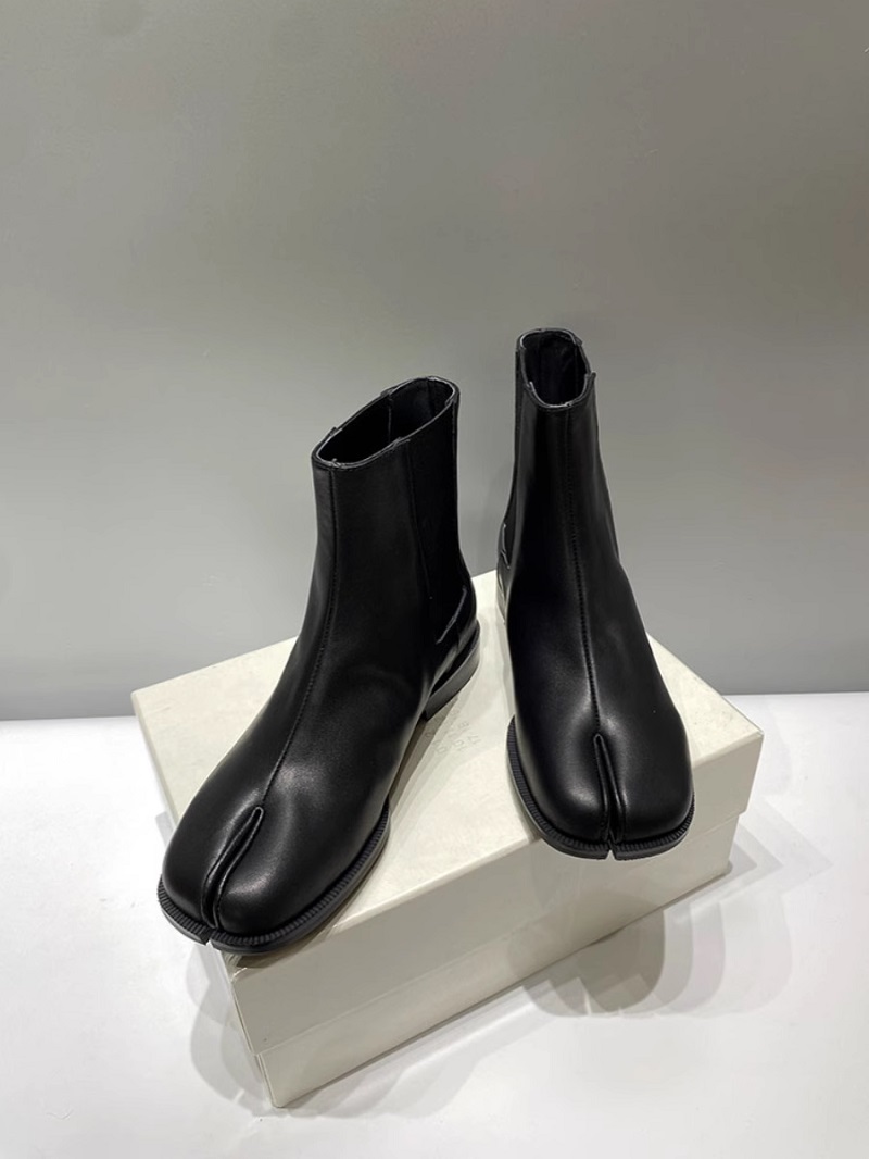 ニューファッション豚鼻ブーツフラットブーツ本革メンズカジュア - Men'S Accessories Leather のレビューと価格