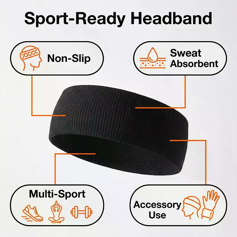 弾性ヨガヘアバンド女性男性用ソリッドカラーランニングメイクア - Men'S Yoga Accessories のレビューと価格