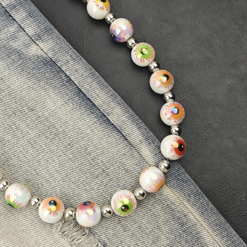 2025年ハロウィンギフトDIY邪眼マルチカラーパンツチェー - Men Accessories Evil Eye のレビューと価格