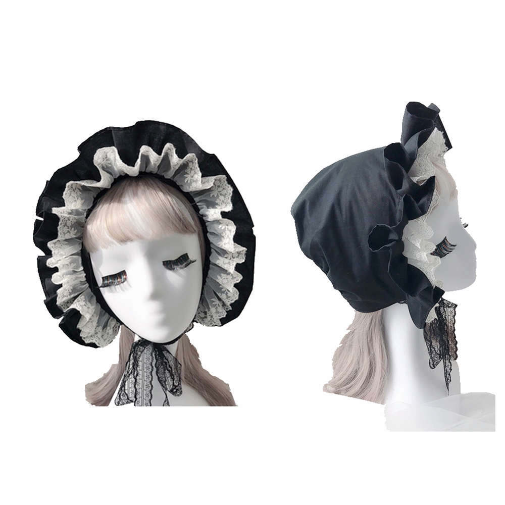 ロリータフリルボンネット帽子女性ビクトリア朝中世ヴィンテージ - Men'S Victorian Accessories のレビューと価格