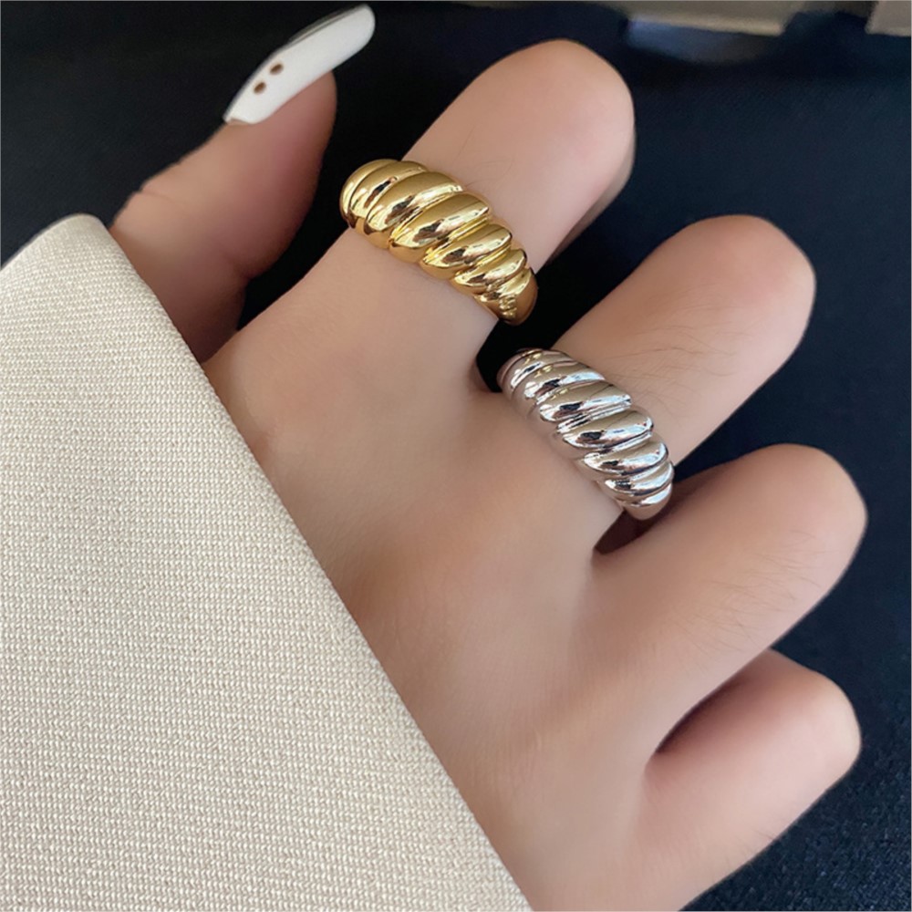 925 スターリングシルバーツイストクロワッサンリング女性男 - Men'S Minimalist Accessories のレビューと価格