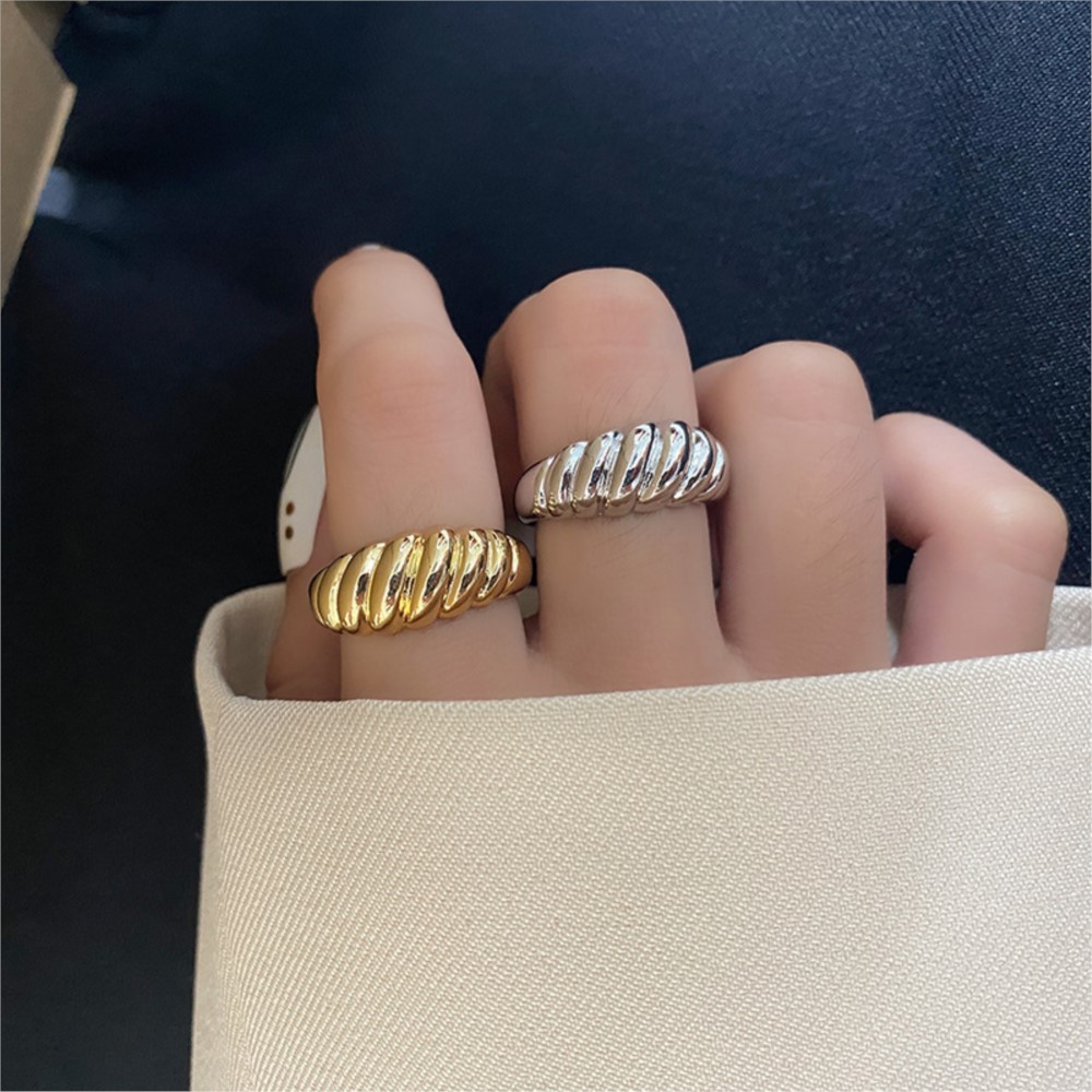 925 スターリングシルバーツイストクロワッサンリング女性男 - Men'S Minimalist Accessories のレビューと価格
