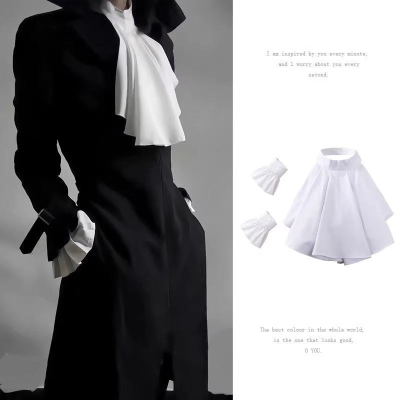 ビクトリア朝のネックカラーフリルレースジャボ大人女性男性白黒 - Men'S Victorian Accessories のレビューと価格