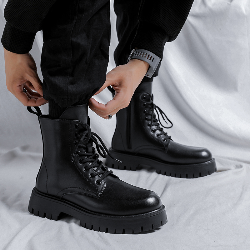 メンズラグジュアリーファッション 本革ブーツ ブラック ホワ - Men'S Accessories Leather のレビューと価格