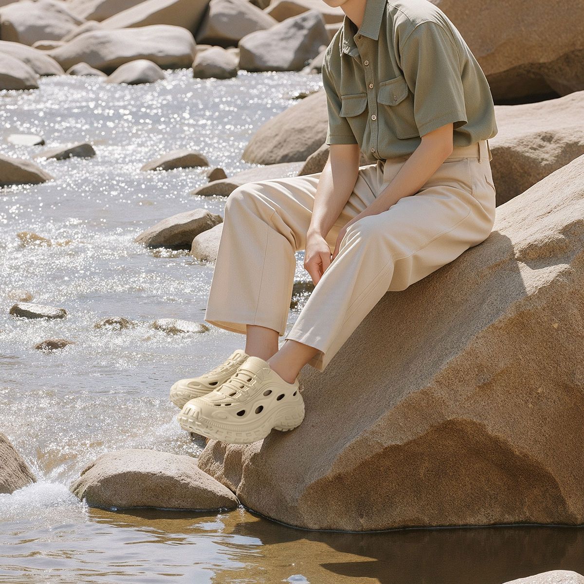 メンズサマークロッグ、アウトドアウェア、ビーチシューズ、滑り - Men Accessories For Beach のレビューと価格