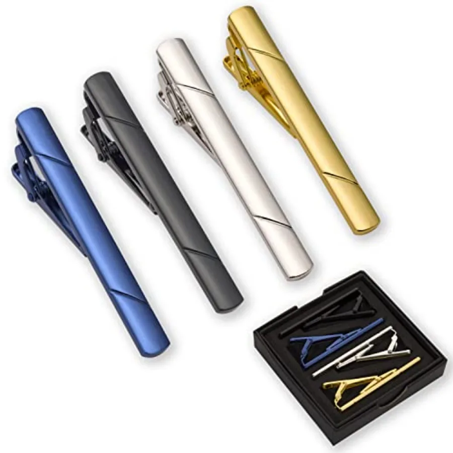 4 個のネクタイクリップ男性用ネクタイバーギフトボックス付き - Men'S Suit Accessories のレビューと価格