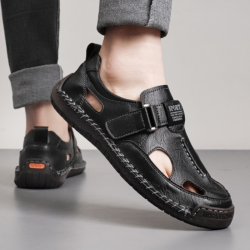 ホット販売夏のメンズサンダル屋外メンズビーチサンダル手作り革 - Men Accessories For Beach のレビューと価格