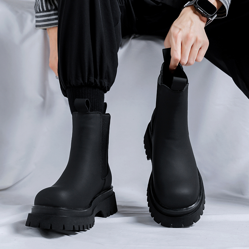2026プラットフォームブラックハイカットブーツ メンズ ハ - Men'S Accessories Leather のレビューと価格