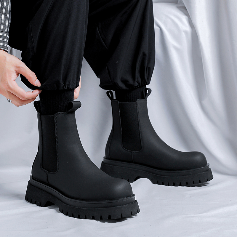 2026プラットフォームブラックハイカットブーツ メンズ ハ - Men'S Accessories Leather のレビューと価格