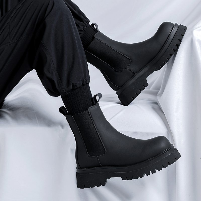 2026プラットフォームブラックハイカットブーツ メンズ ハ - Men'S Accessories Leather のレビューと価格