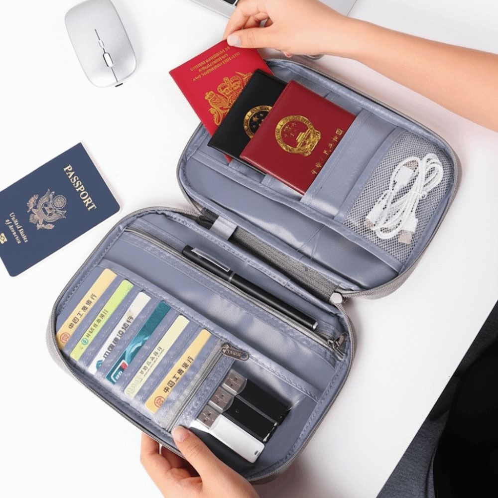 クリエイティブソリッドカラーパスポートバッグ大容量カードホル - Men'S Accessories Travel Bag のレビューと価格
