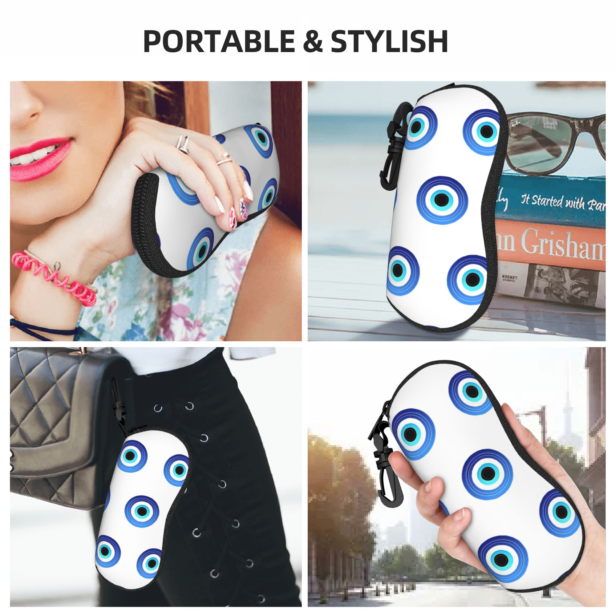 トルコ邪眼メガネケースカバージップサングラスポーチファッショ - Men Accessories Evil Eye のレビューと価格